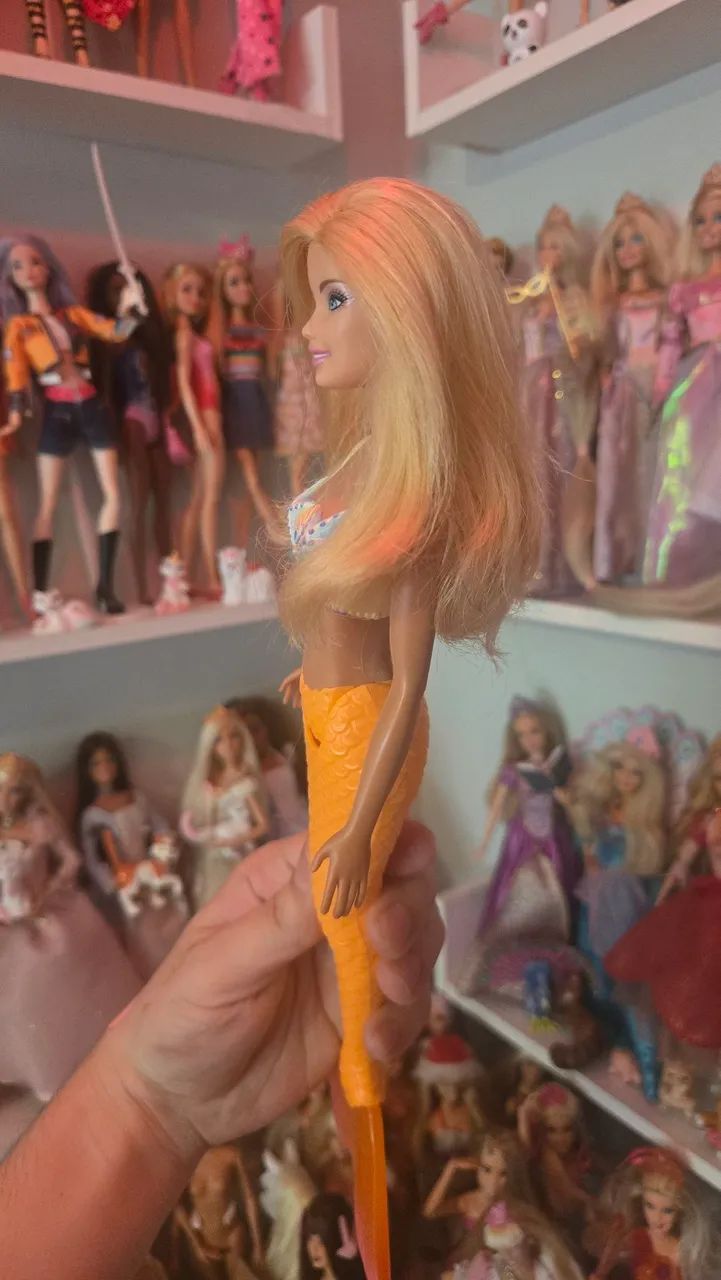Boneca Barbie Sereia 1 Laranja - Foto 3