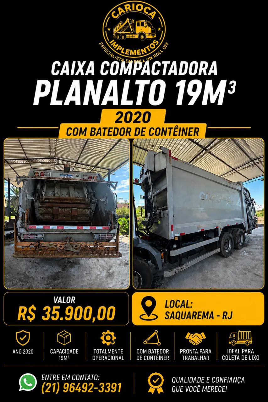 caixa compactadora planalto 19m3 