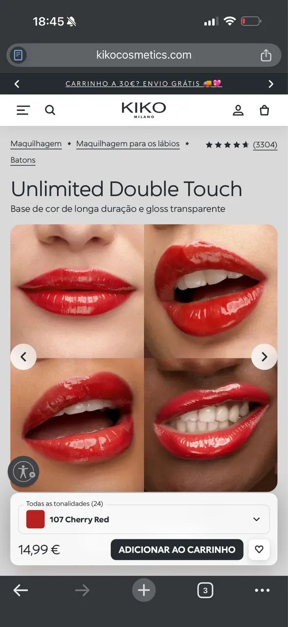 Batom Gloss Kiko Milano Double touch  - Foto 5