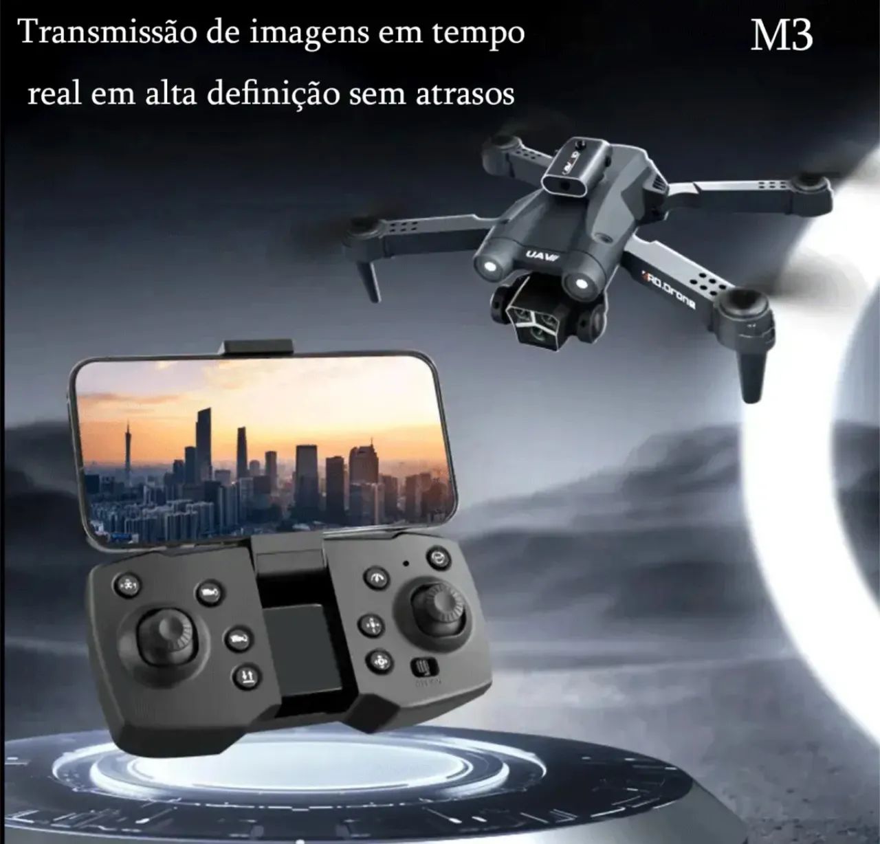 Drone m3 com câmera hd preto  - Foto 3