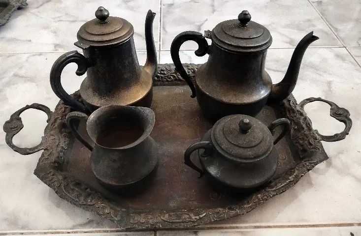 Conjunto de Chá e Café em Metal - Foto 3