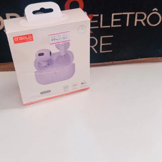 Fone de ouvido Bluetooth Agold Plus FN-BA28 na cor Lilás