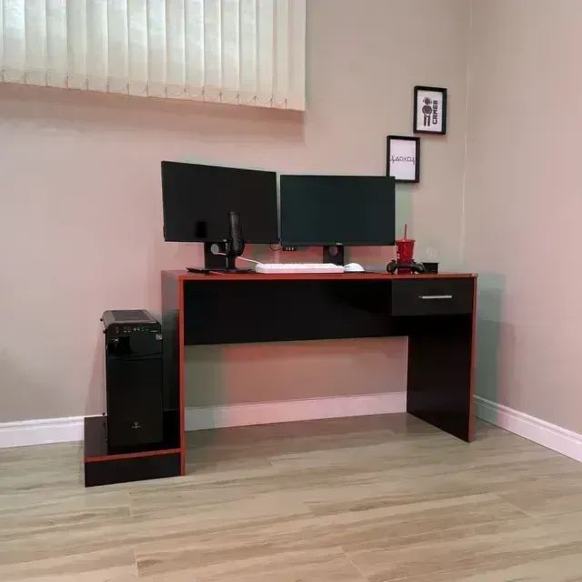 Mesa Gamer Nilo 160cm para Computador com Espaço para 2 Monitores - Foto 2
