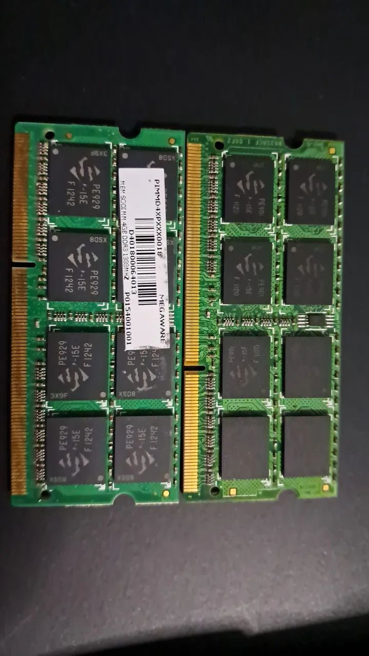 Memórias ram de notebook