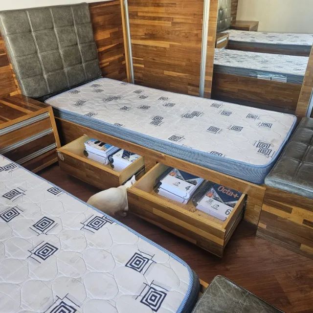 cama solteiro com gavetas e recamier  - Foto 4