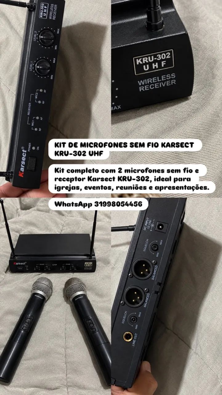 Kit microfone sem Fio profissional 