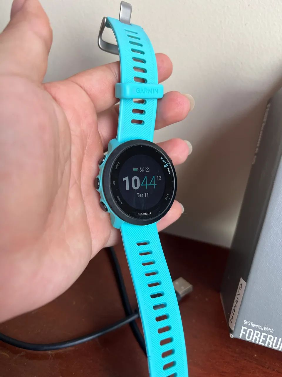 Garmin Forerunner 55 - preto e verde - Foto 3