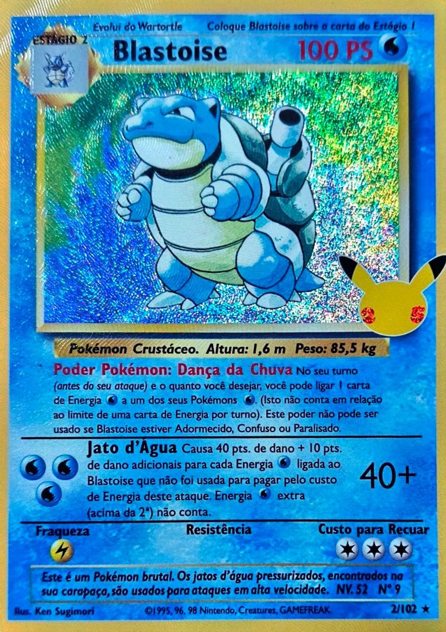 Card pokémon blastoise 25 anos 