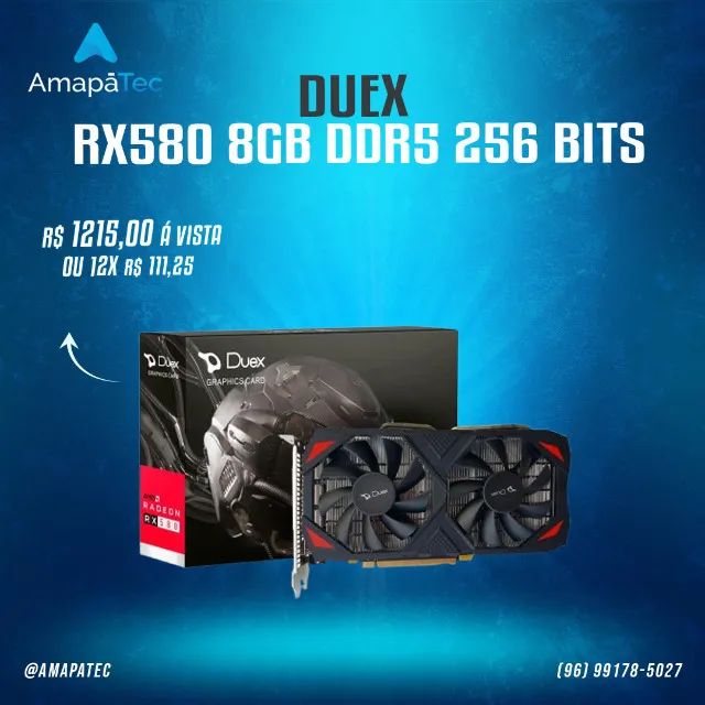 Placa De Vídeo Duex rx580 8GB DDR5
