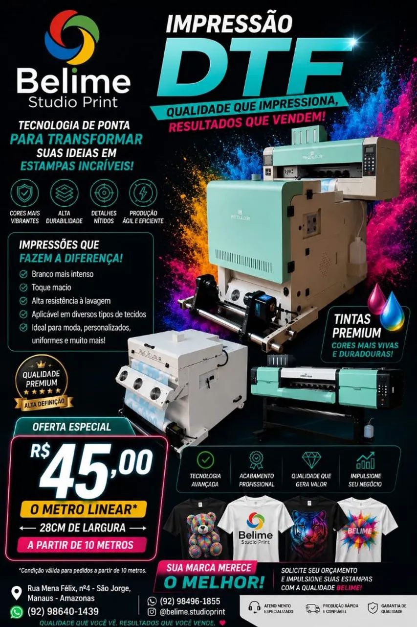 Impressão DTF textil 
