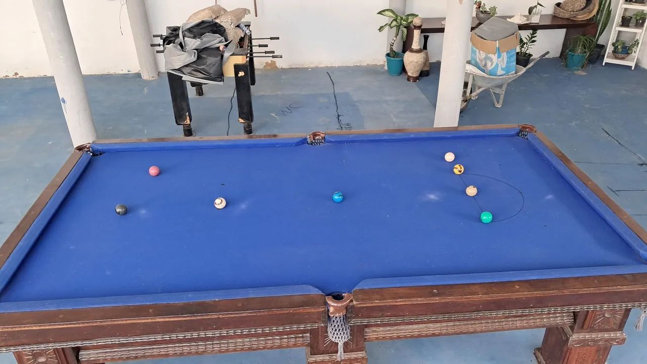 Mesa de bilhar 7 bolas original do século XX - Foto 5