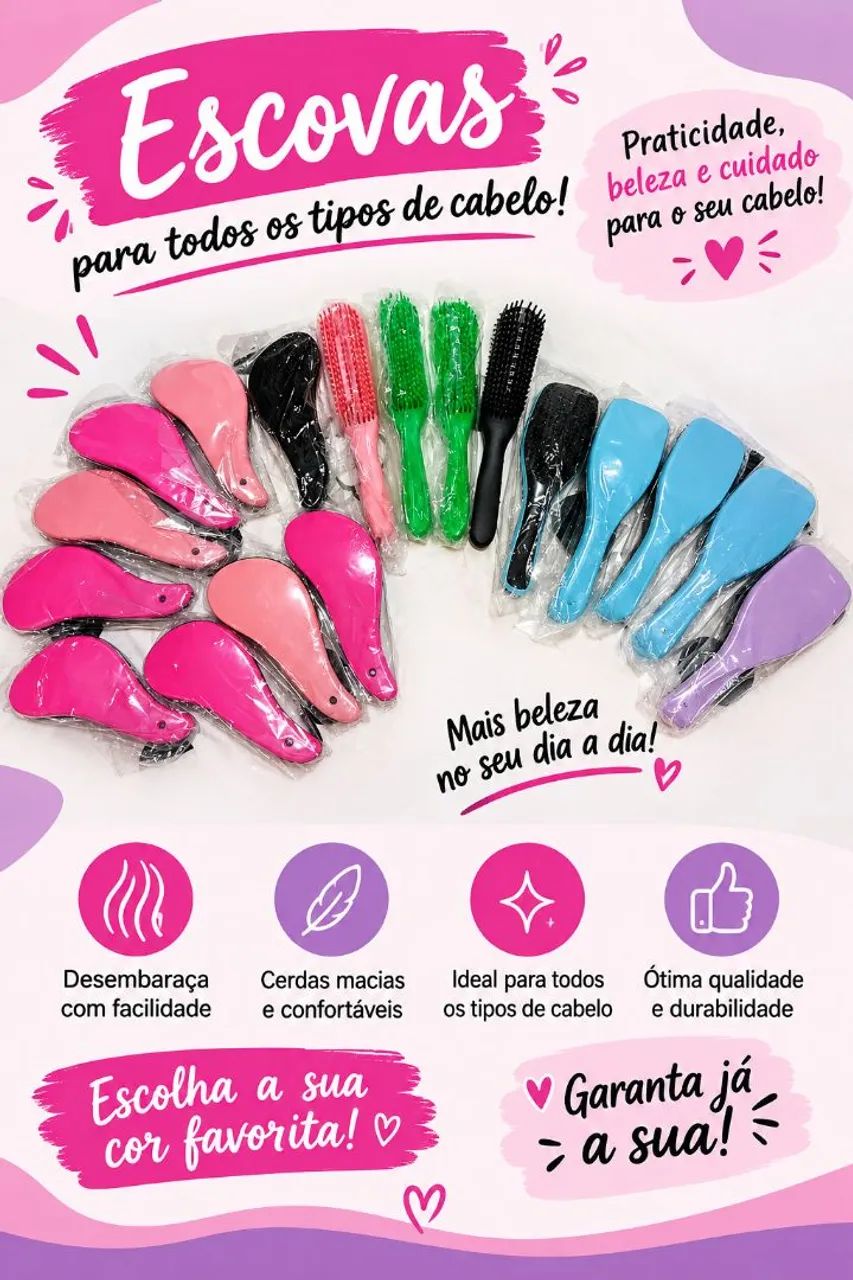 Vende-se escovas de cabelo e jumbo pra tranças 