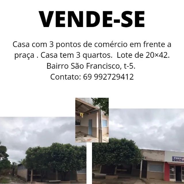 VENDE-SE CASA COM 3 PONTOS COMERCIAIS