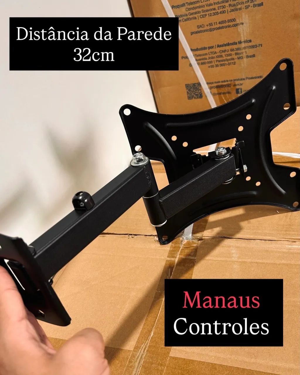 Suporte de Tv Articulado Pro Eletrônic 13 a 55 Polegadas - 32cm de fundo  - Foto 2