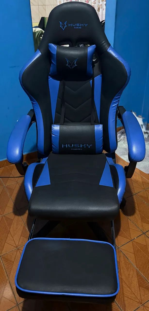 Cadeira Gamer Husky Tempest 500 - Preta e Azul - Foto 2