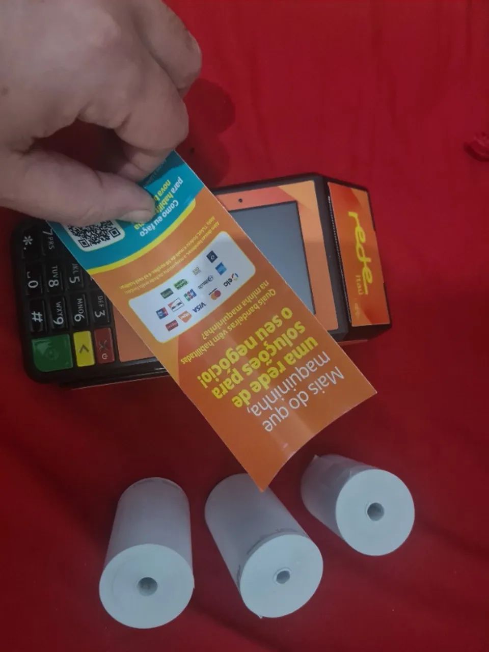 Maquina de Cartao Rede com 3 bobinas novas