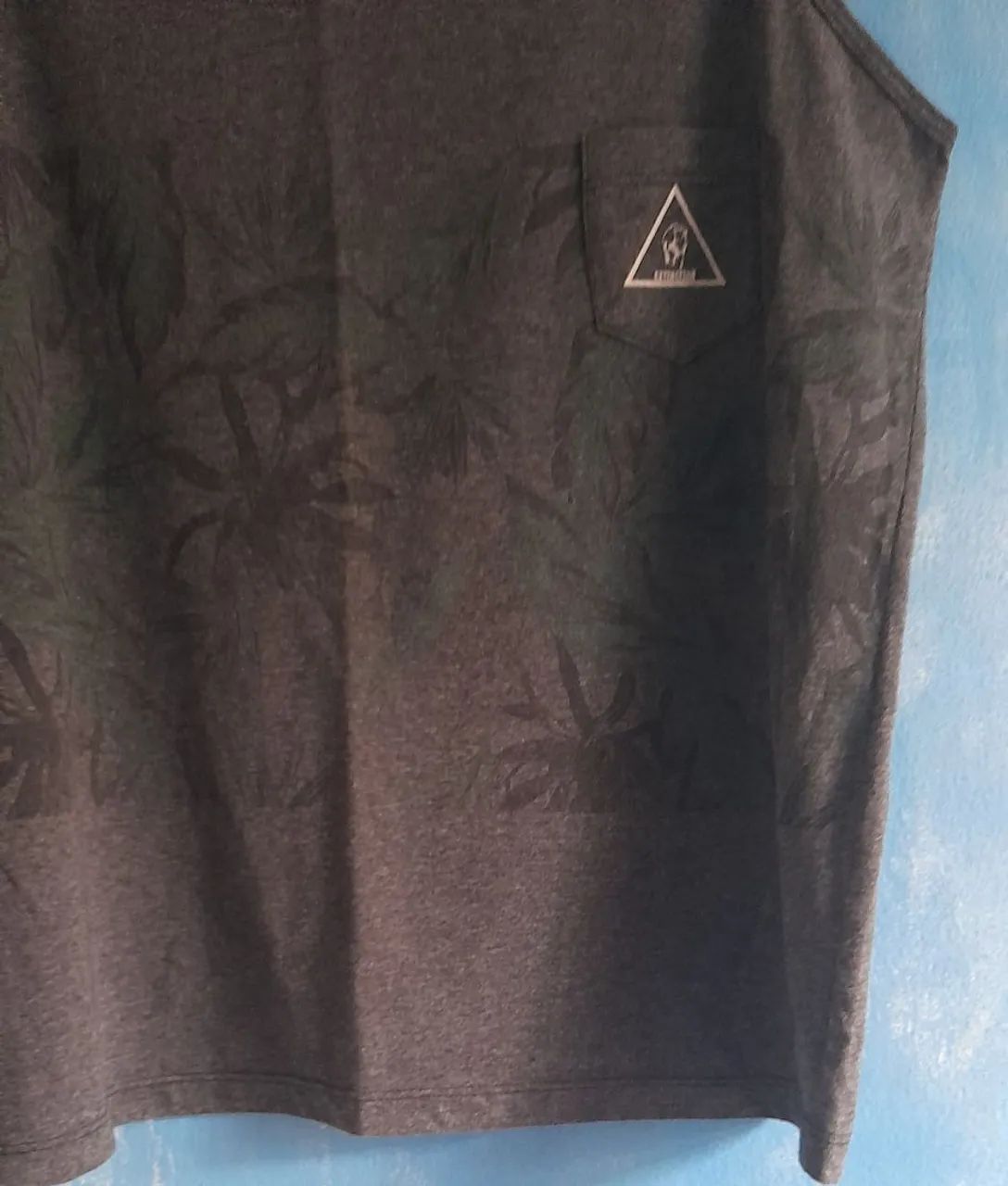 Camiseta Regata com Bolso Algodão Cinza GG - Foto 2