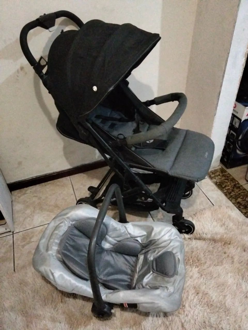 Carrinho de bebê + berço - Foto 4