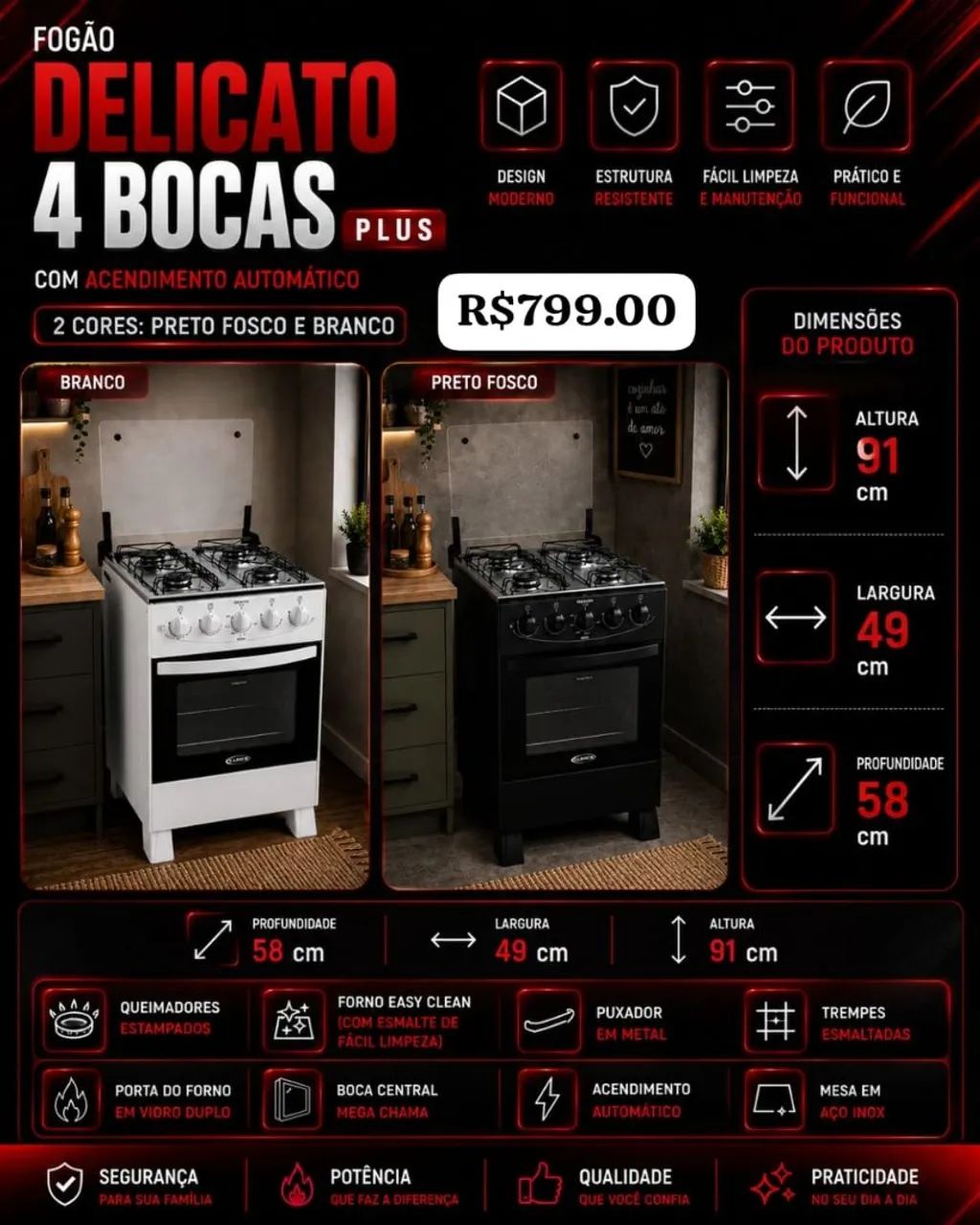 Fogão 4 bocas a partir - Foto 3