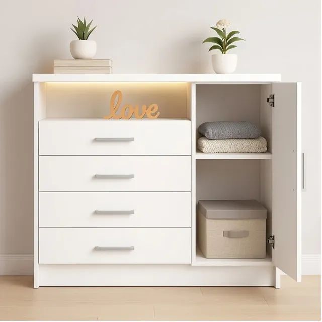Cômoda com Sapateira Branca 4 gavetas 93cm Nova apronta entrega Entrega montada Floripa - Foto 4