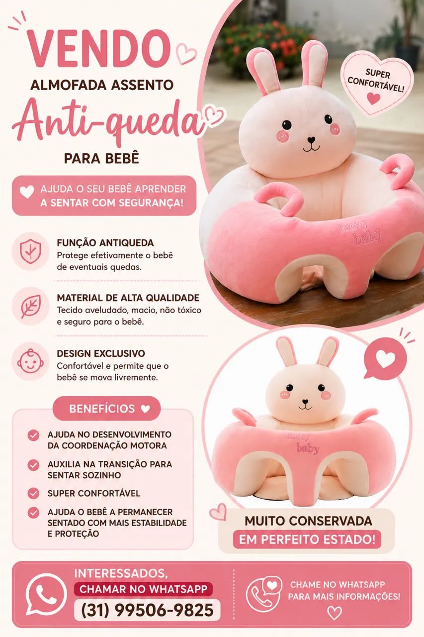 Almofada Assento Antiqueda para Bebê - Muito Conservada - Foto 2