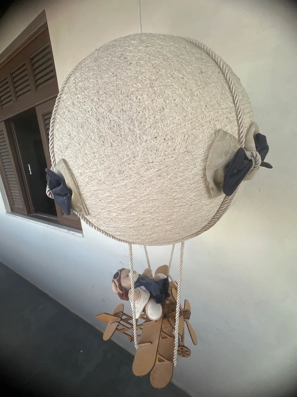 Luminária infantil aviador azul