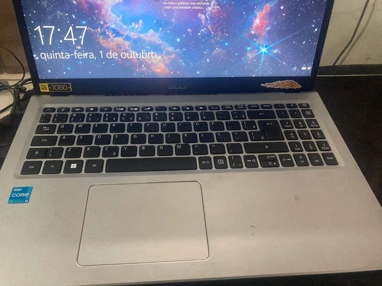 Notebook Acer Aspire 3 / Intel Core i3 11ª Gen /CAIXA E NF / SSD  / Tela  Full HD