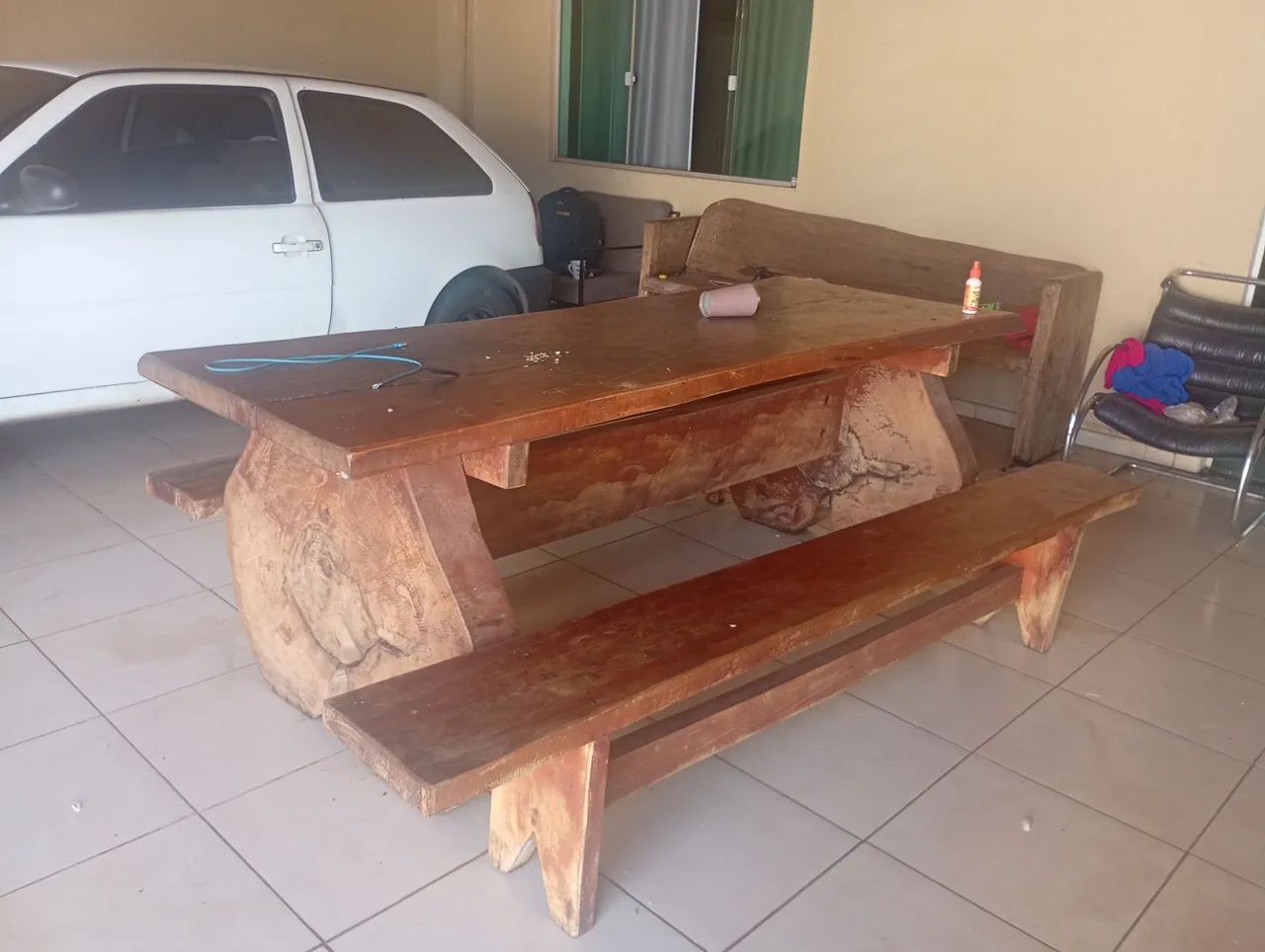 Mesa de madeira eucalipto 3 metros