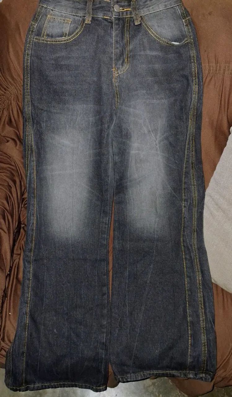 Calça Jeans Y2K Flare Preta - Foto 2