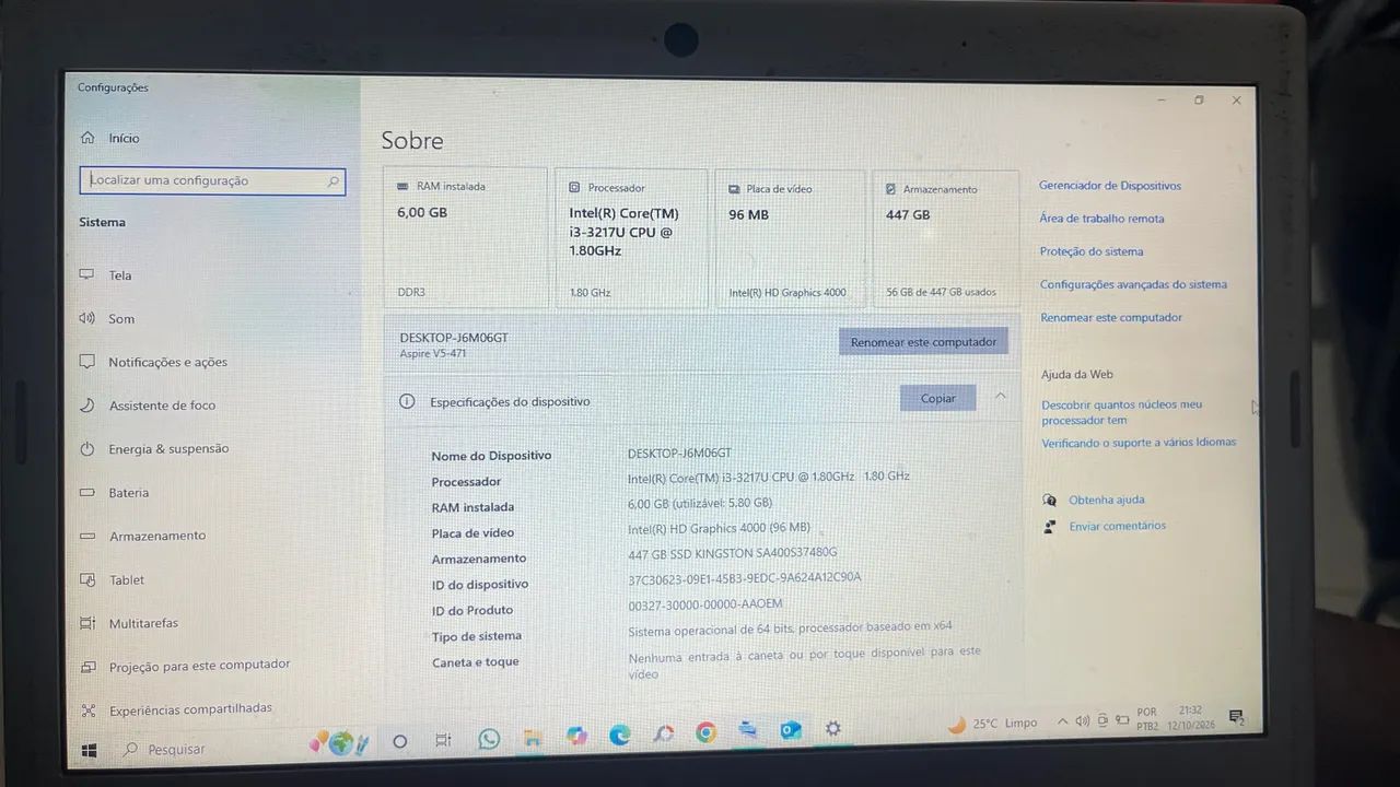 VENDO OU TROCO ? ACER ASPIRE V5 - Foto 5