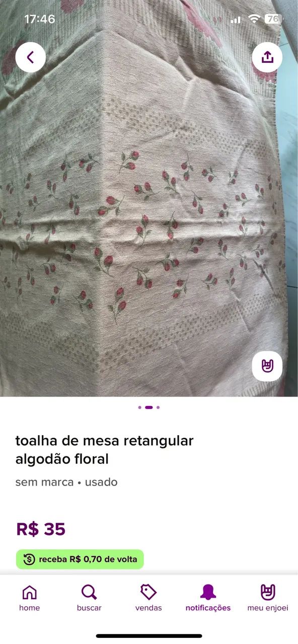 Toalha de mesa 100% algodão 2,40 x 1,30