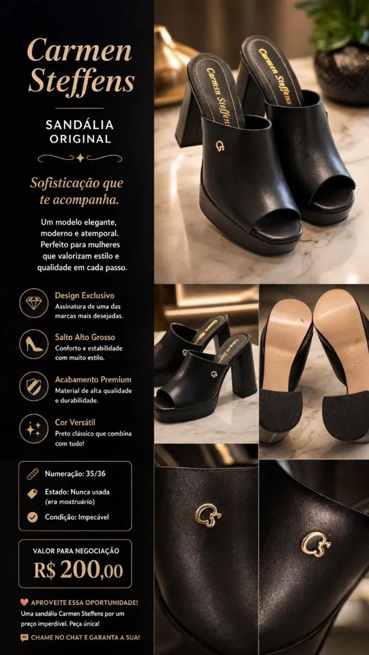  Sandália Carmen Steffens Original - Elegância e Sofisticação - Foto 2
