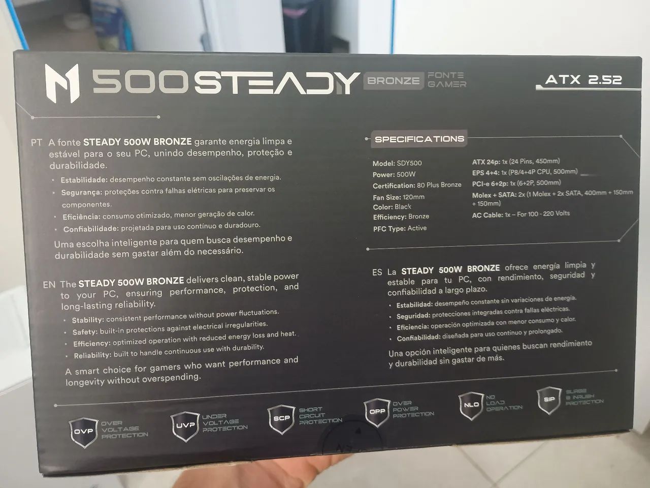 FONTE 500W 80 PLUS MACH1 SEMI NOVA - Foto 3