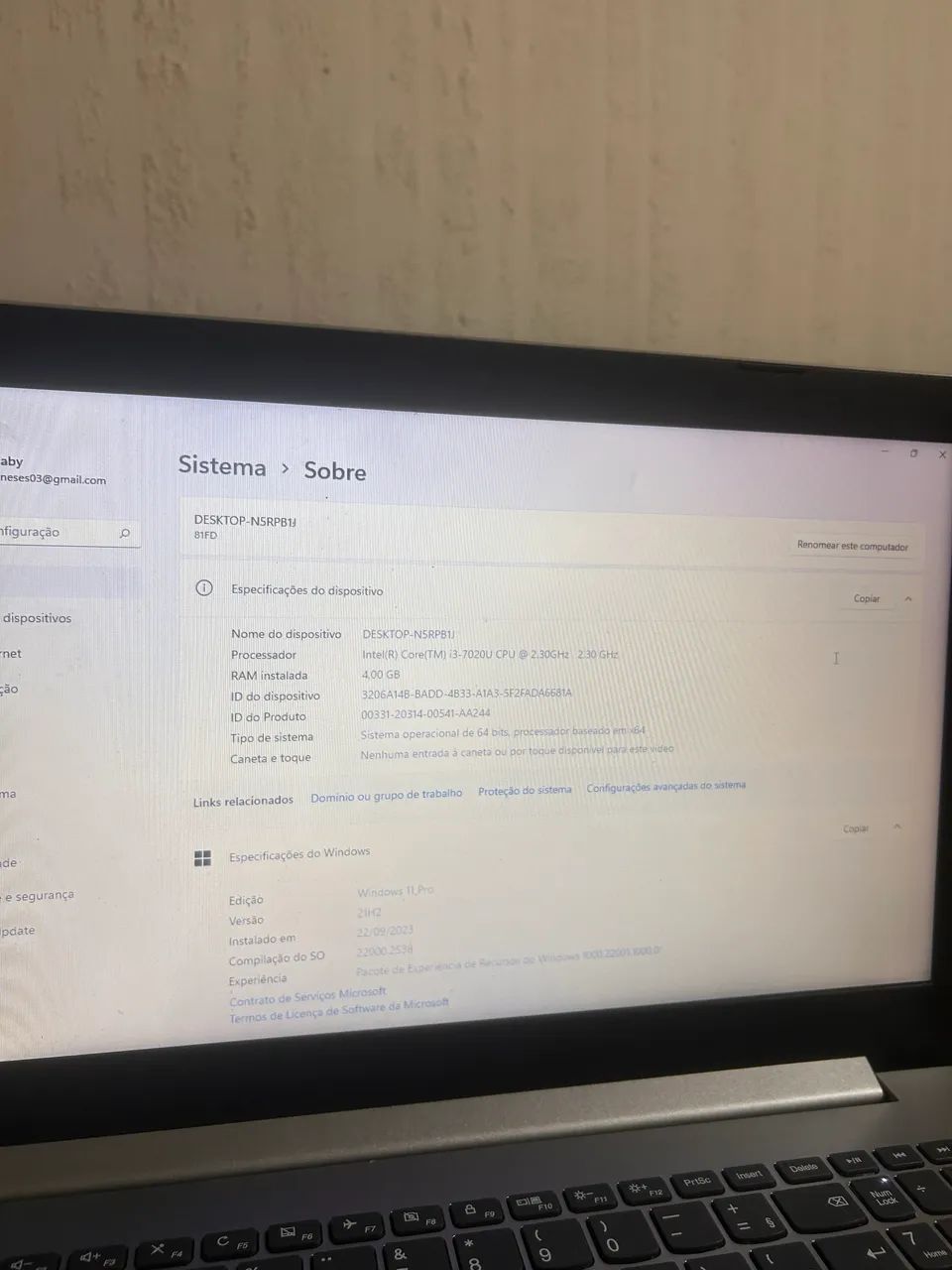 Notebook Lenovo Intel Core i3 | Windows 11 Pro | Pronto para uso - Foto 4
