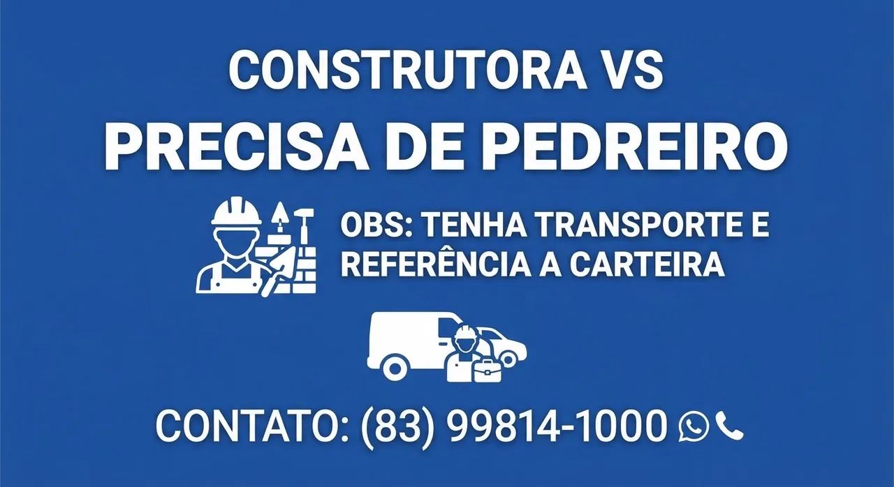 Vaga aberta para Pedreiro