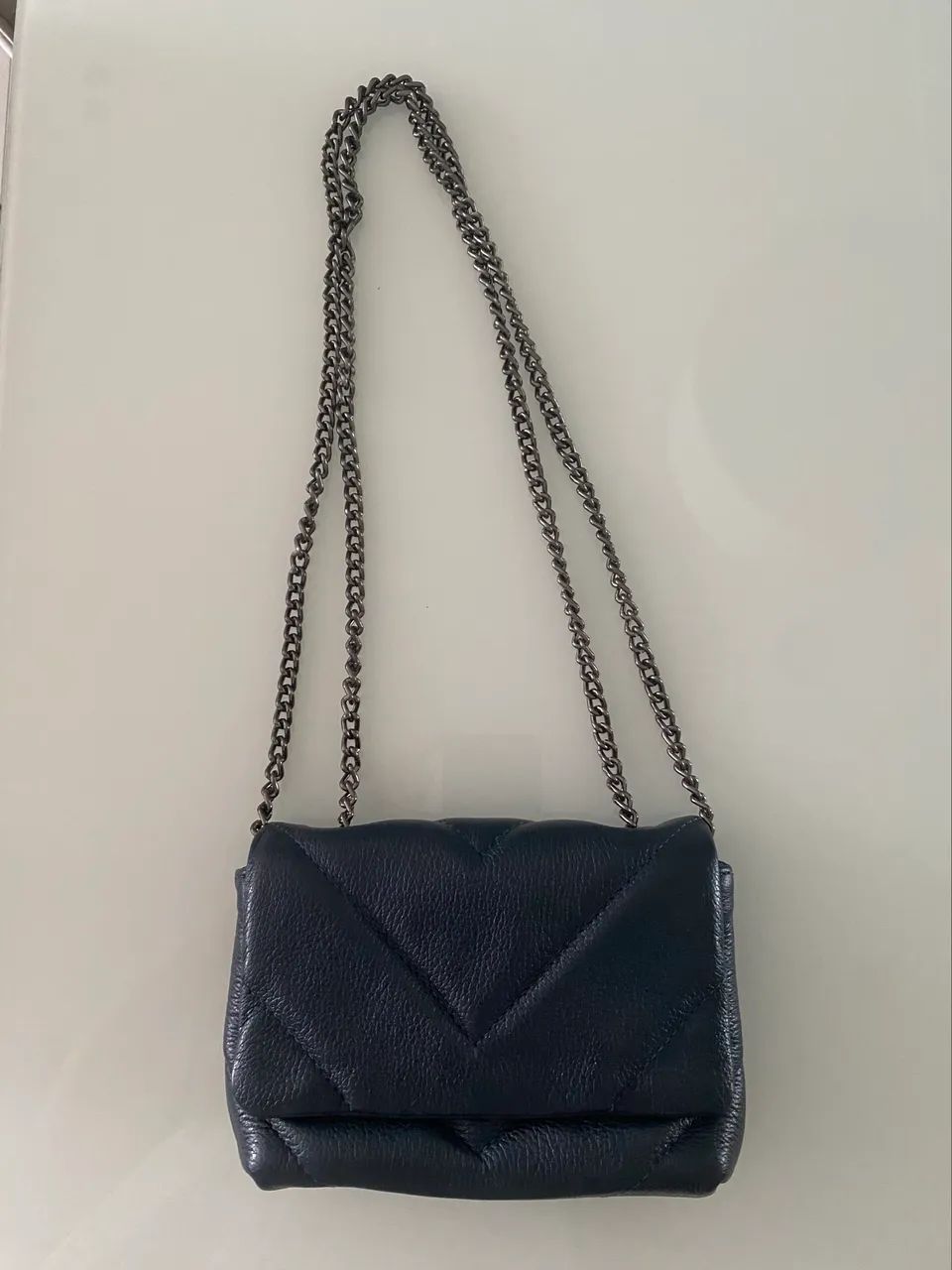 Bolsa Couro azul marinho  - Foto 4