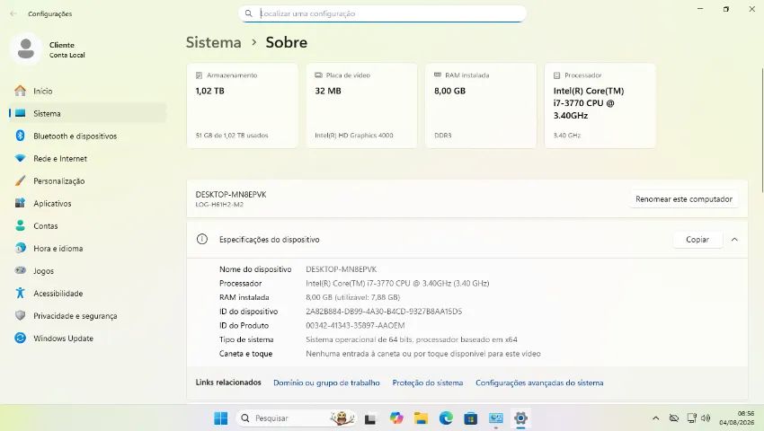 Computador PC Intel Core i7 3770 8 GB SSD 120 HDD 1 TB  - Foto 2
