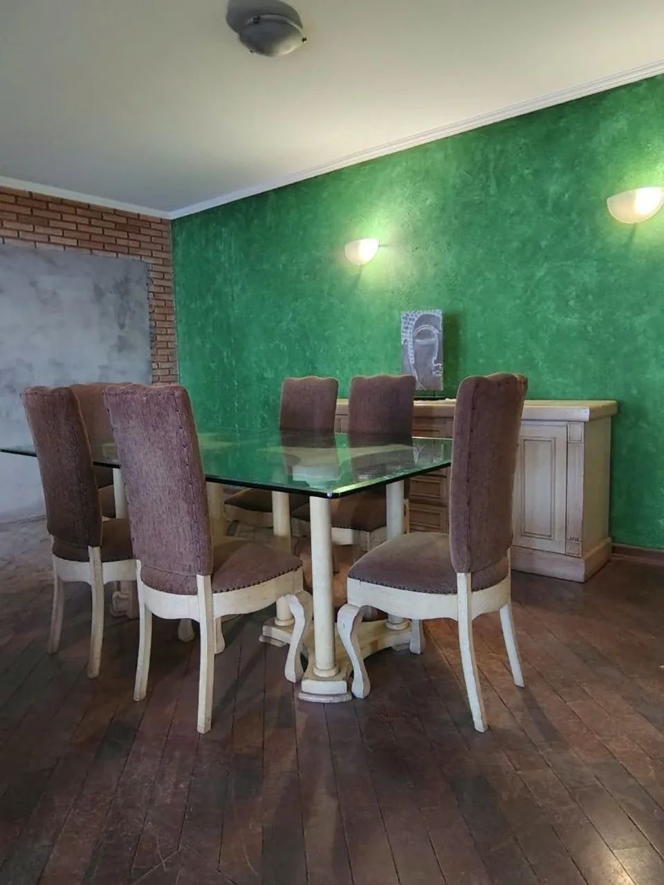 Mesa de jantar em patina com 6 cadeiras - Foto 2