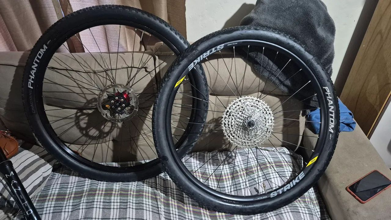 Roda completa, pneu, peão e disco MTB 29