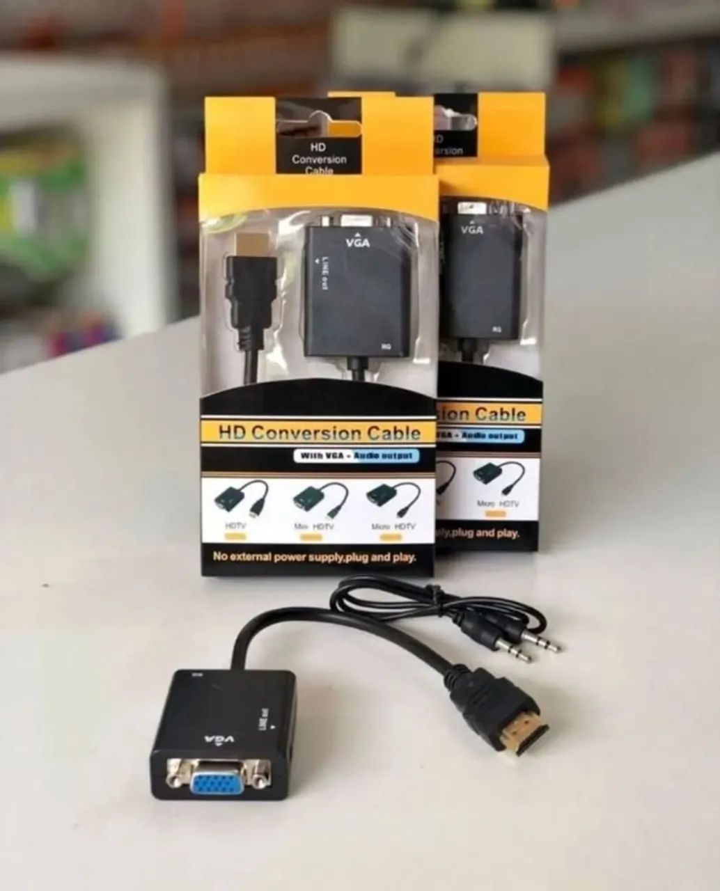 Cabo Conversor HDMI para VGA com Áudio