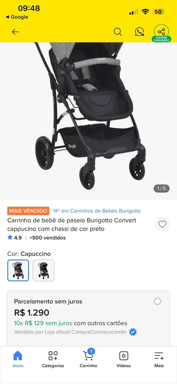 Carrinho bebe Burigotto Convert - Foto 4