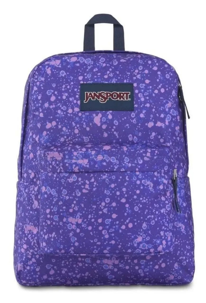 Mochila JanSport SuperBreak azul e roxa kipling adidas nike converse