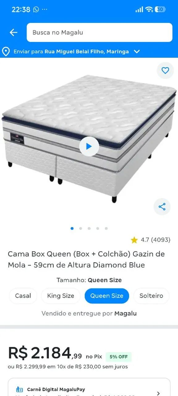 Cama Box Queen Size - Seminova! - Foto 2