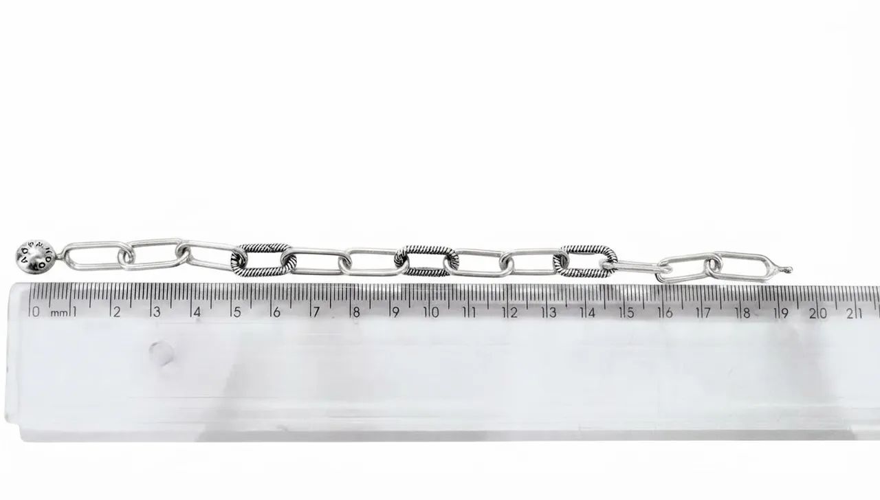 pulseira corrente de elos . prata 925. 19,5cm - Foto 3