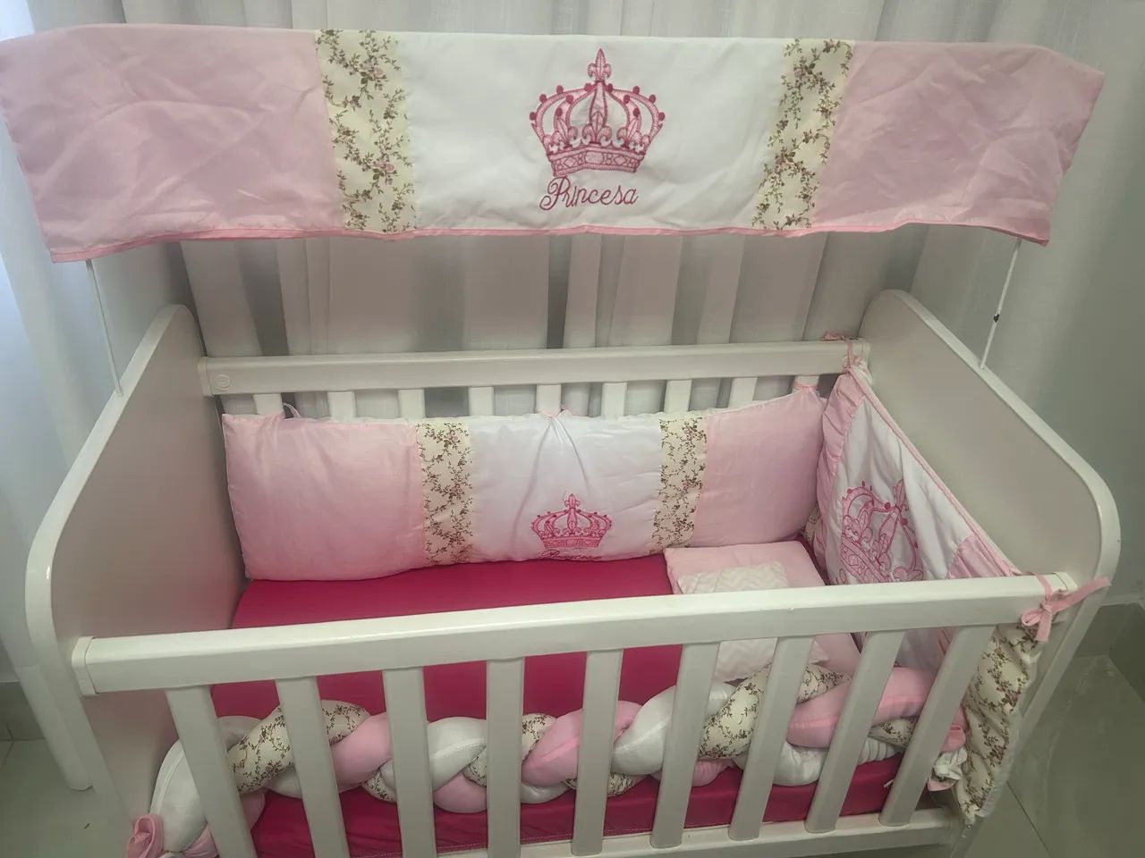 Mini Berço com Colchão + Kit Berço Princesa Completo - Foto 2