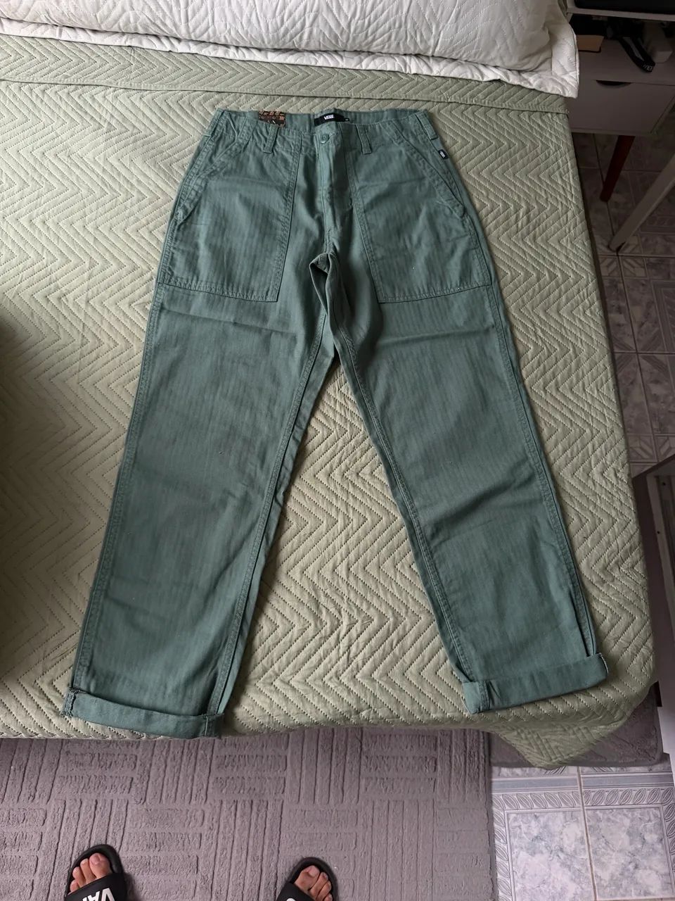 calça jeans vans verde 40 - Foto 2