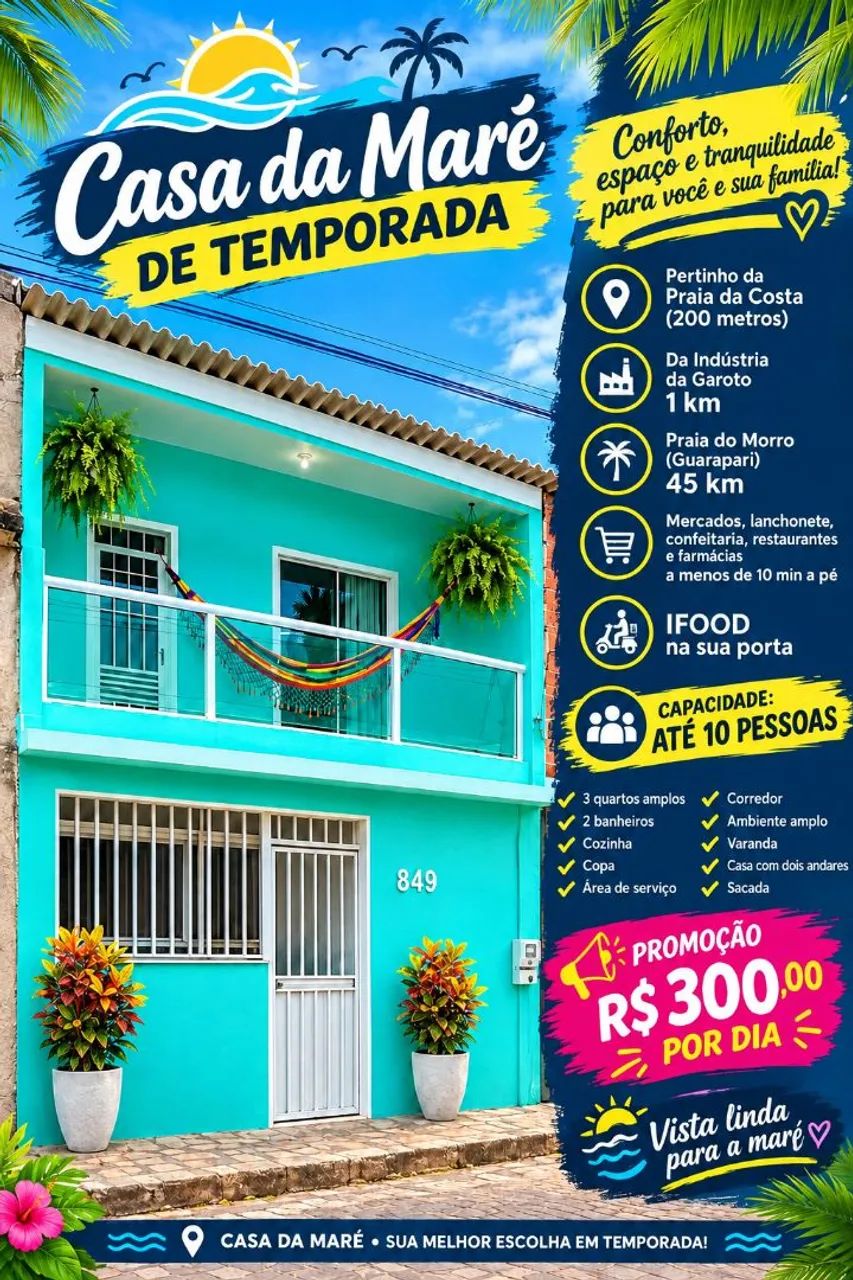 CASA DA TEMPORADA NA MARÉ 