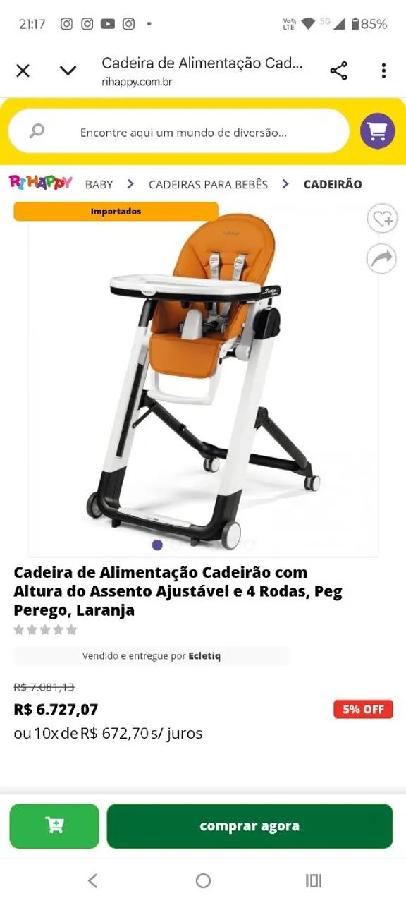 Cadeirinha de alimentação 