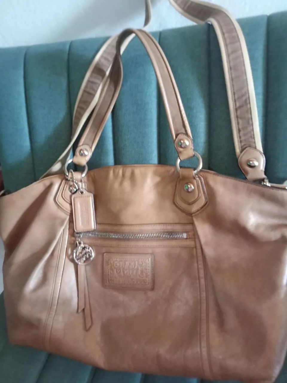 Bolsa coach marrom claro original 