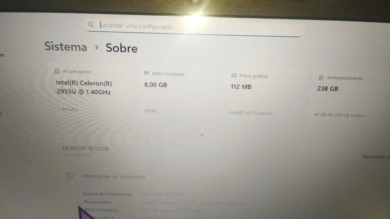 Notebook Acer aspire pra sair rápido  - Foto 5